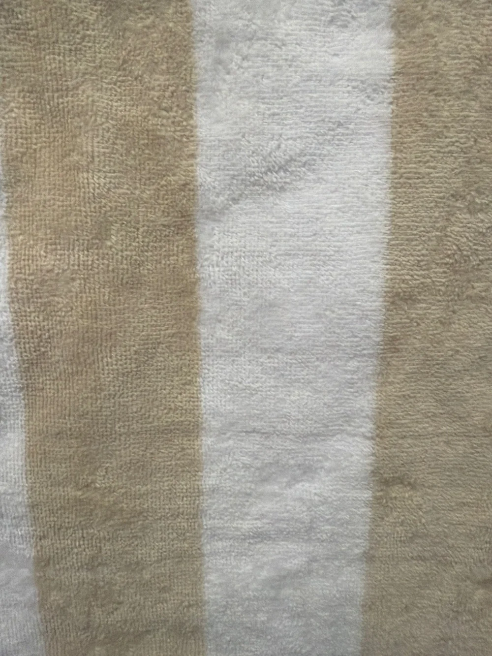 Ivory White Cabana Stripe Large Cotton Beach Towel